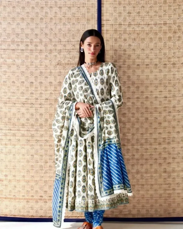 Jaipuri Cotton Anarkali Suit Set