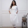 Office Wear White Kurti Pant Set