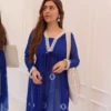 Fox Georgette Blue Kurti With Cotton Pant