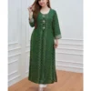 Office Wear Rayon Green Kurti Pant Set