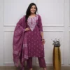 Cotton Dark Pink Suit Set For Women