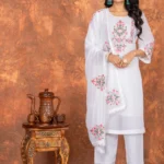 White Heavy Faux Georgette Suit Set