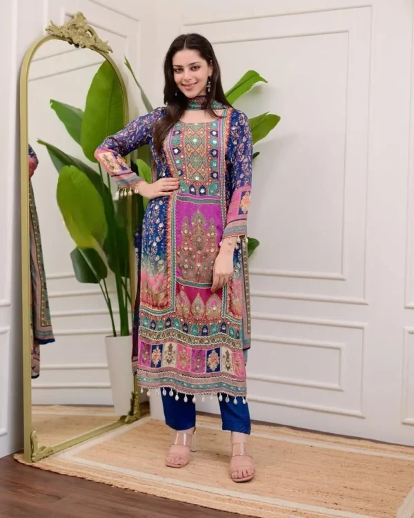 Party Wear Stone Work Suit Set