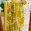 Cotton Printed Yellow Suit Set For Women