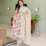 A-Line Cotton Floral Print Suit Set