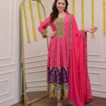 Multicolored Mirror Work Party Wear Suit Set