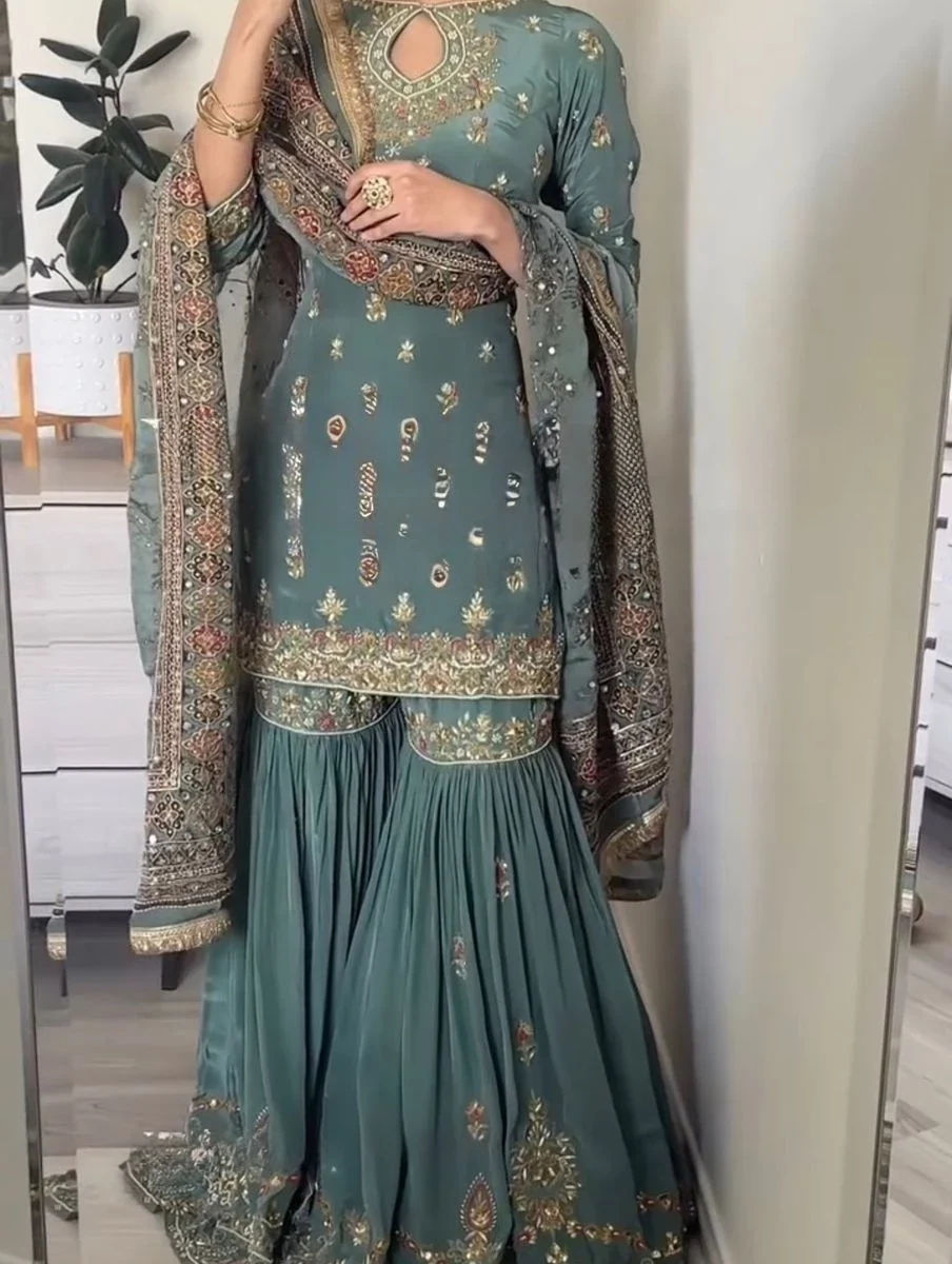 Party Wear Sharara Palazzo Suit Set