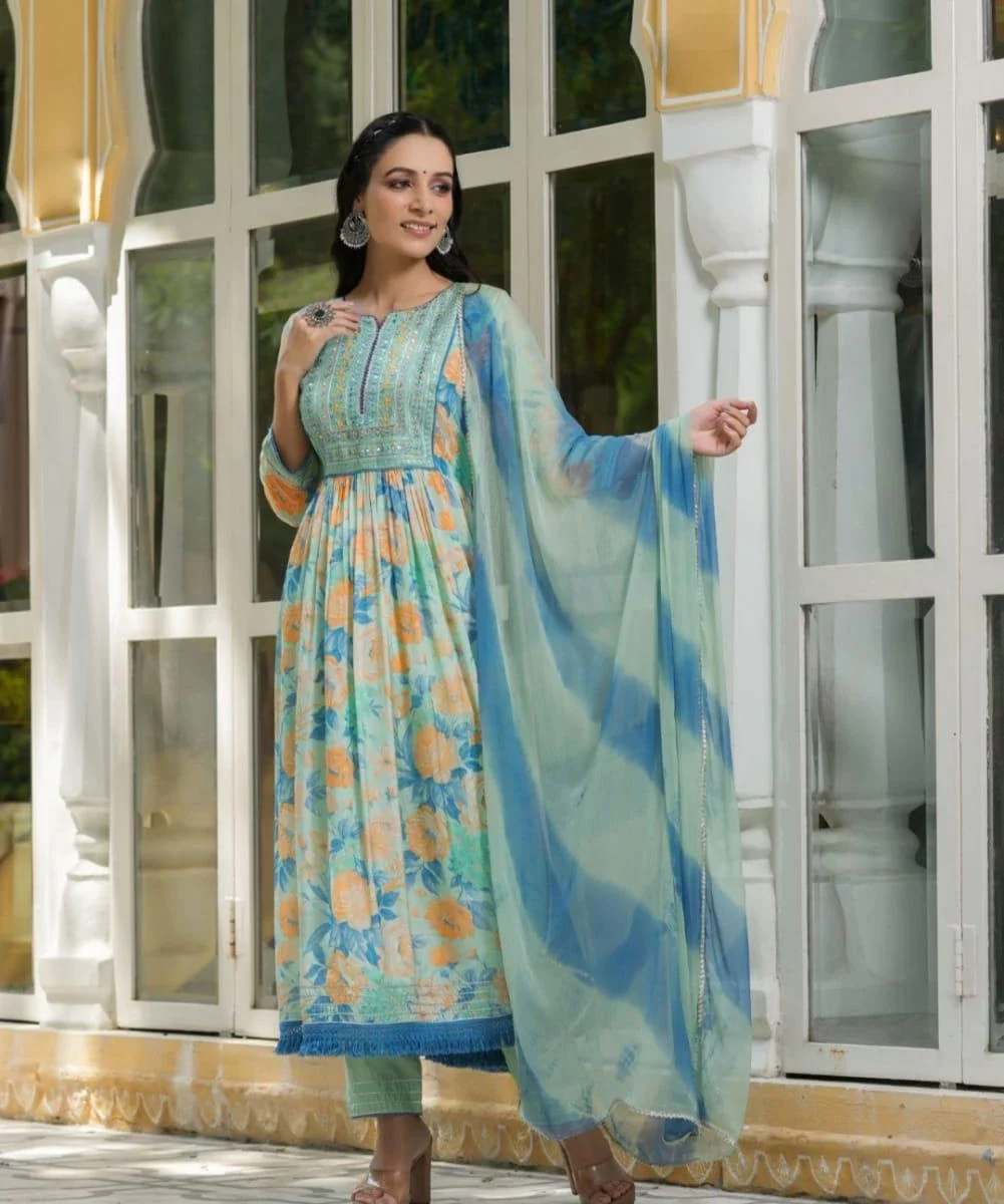 Rayon Silk Party Wear Suit Set