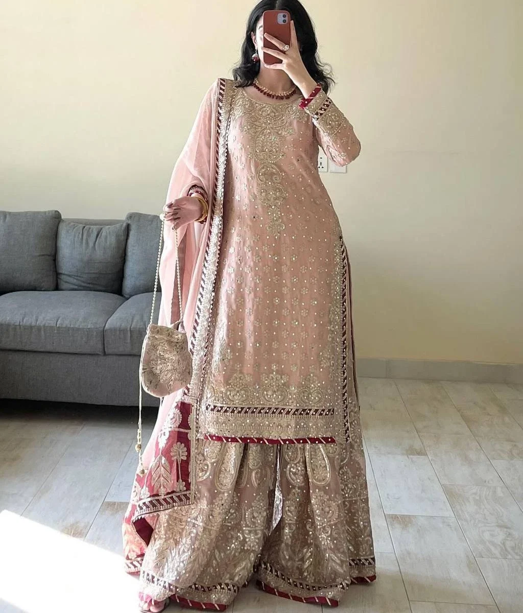 Party Wear Kurti Sharara Dupatta Set​