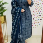 Cotton Blue Suit Set For Women 1