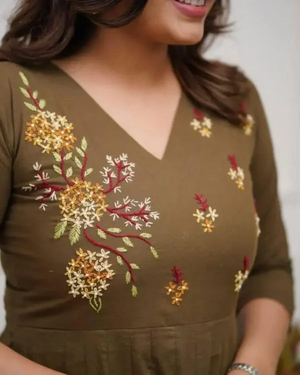 Flared Anarkali Cotton Suit Set Front