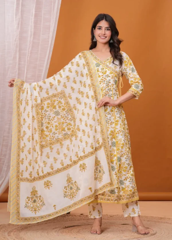 Flared Cotton Floral Printed Suit Set