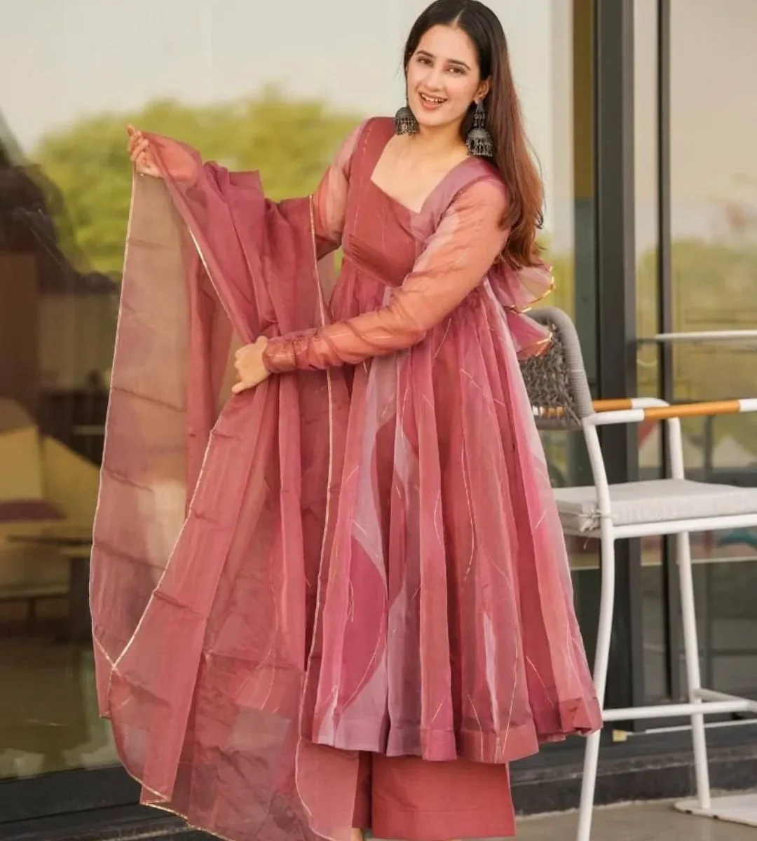 Organza Party Wear Suit Set 1