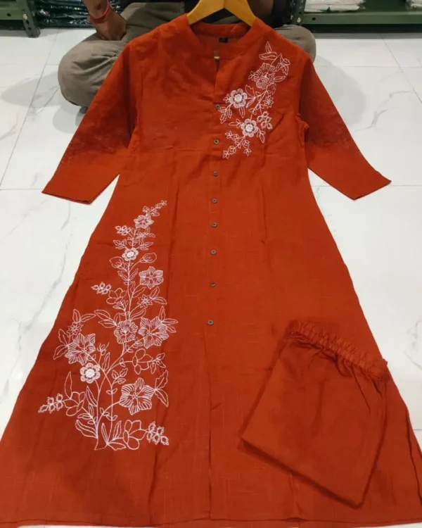 Printed Cotton Kurti Pant Set 2