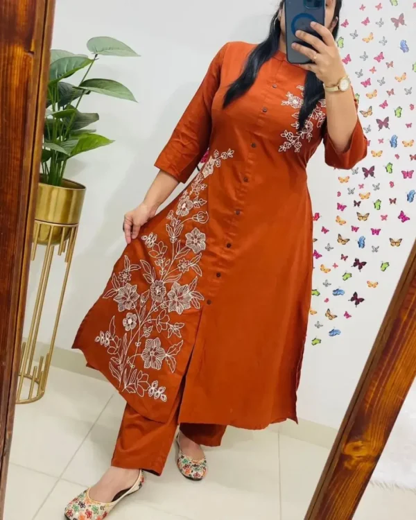 Printed Cotton Kurti Pant Set