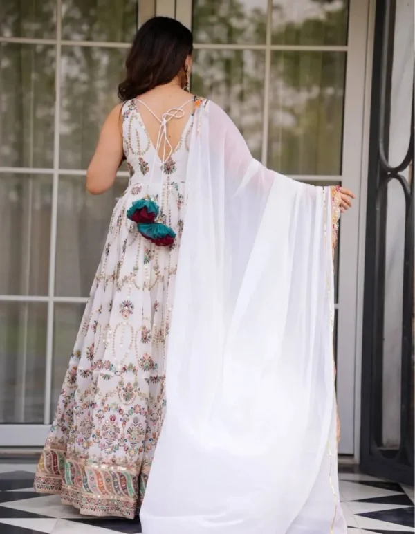 White Heavy Faux Georgette Suit Set 1