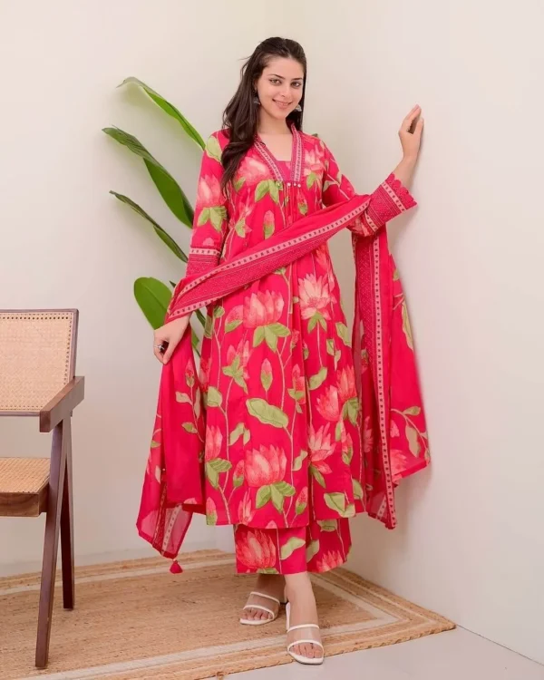 Floral Sanganeri Print Cotton Suit Set