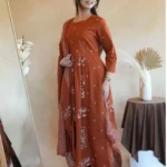 Cotton Flared Anarkali Suit Set