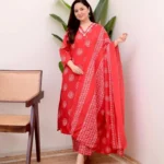 Floral Sanganeri Printed Cotton Suit Set