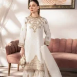 White Party Wear Sharara Kurti​ Set