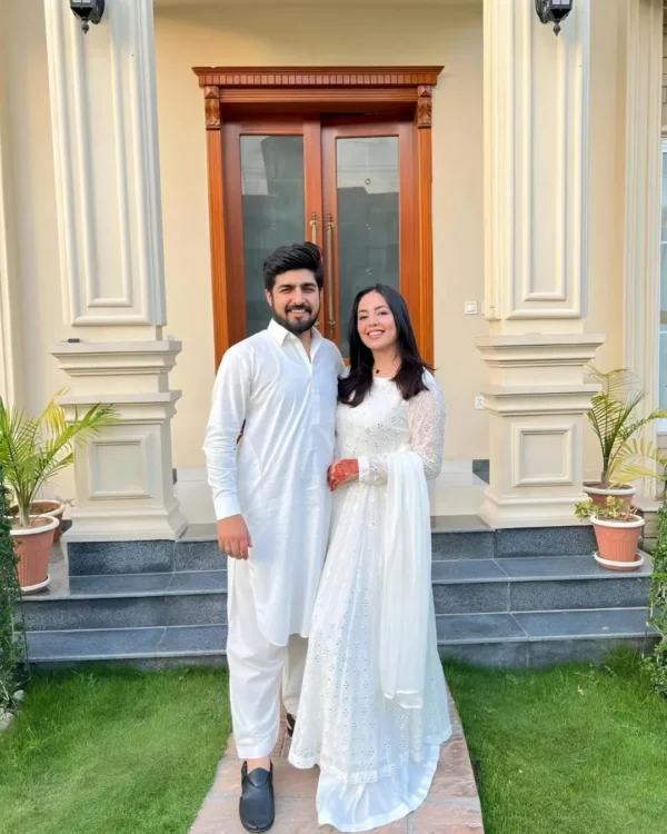 Faux Blooming White Anarkali Suit Set