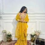 Party Wear Yellow Gharara Suit Set