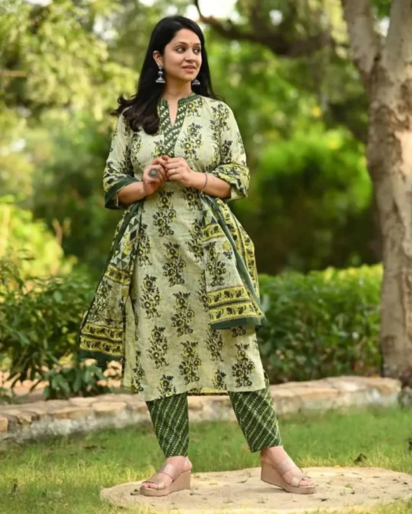 Floral Printed Summer Cotton Suit Set