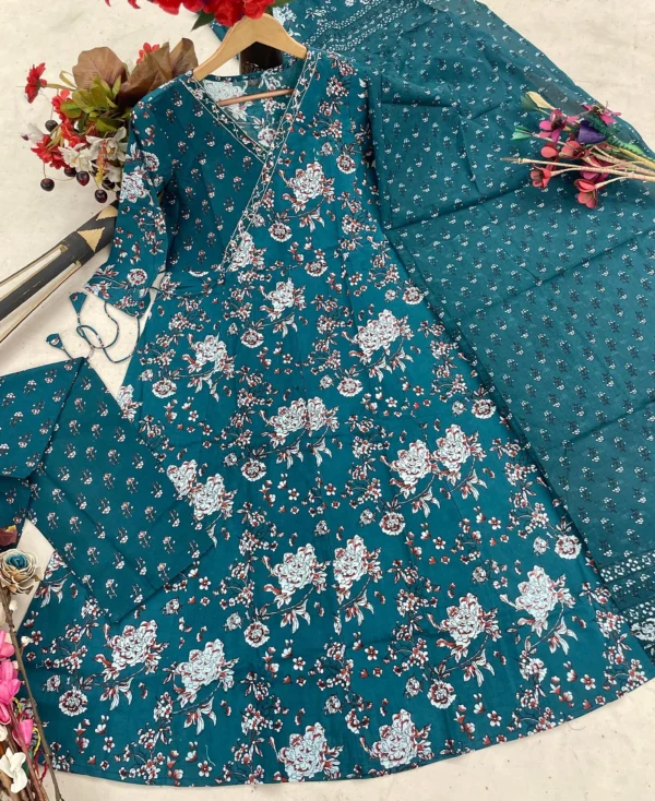 Cotton Flared Anarkali Suit Set