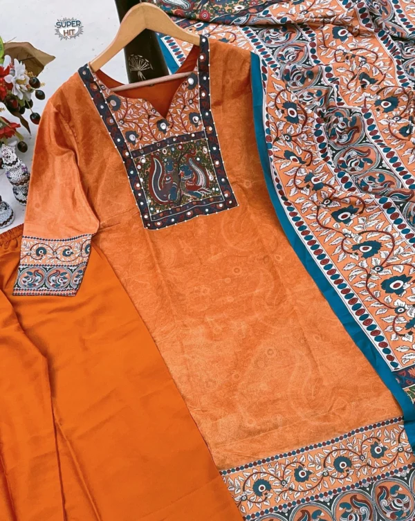 Party Wear Chinon Silk Suit Set