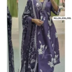 Cotton Sanganeri Print Anarkali Suit Set