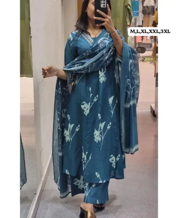 Printed Cotton Suit Set With Dupatta​