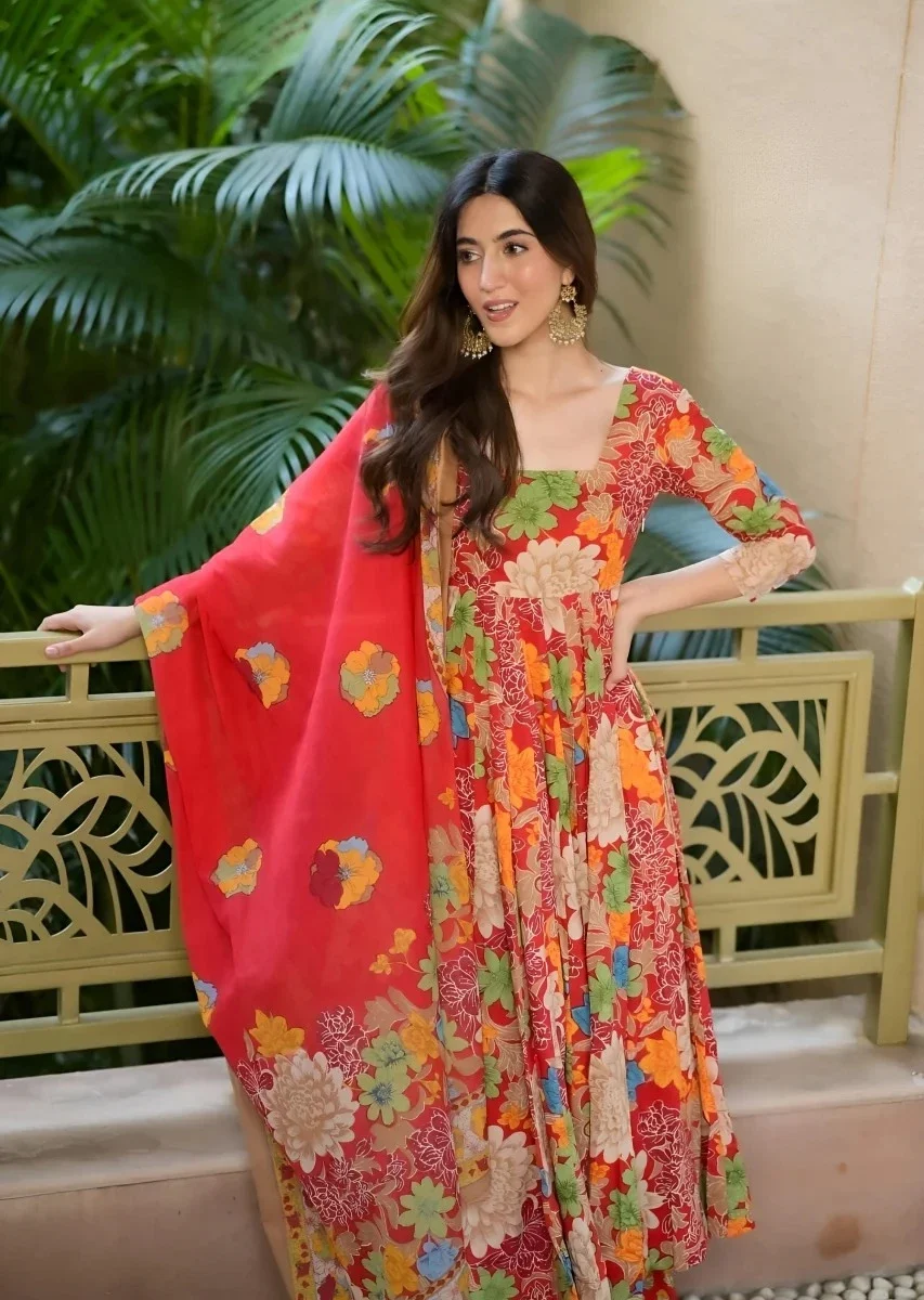 Party Wear Anarkali Kurti Palazzo Set