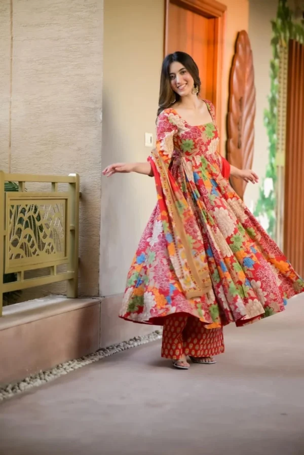 Party Wear Anarkali Kurti Palazzo Set