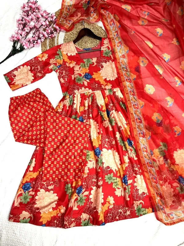 Party Wear Anarkali Kurti Palazzo Set
