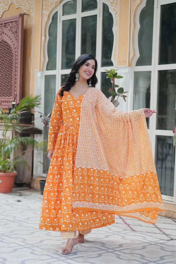 Pure Cotton Yellow Salwar Suit Set