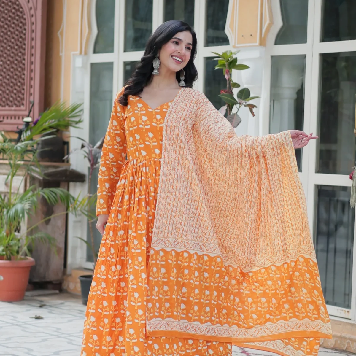 Pure Cotton Yellow Salwar Suit Set