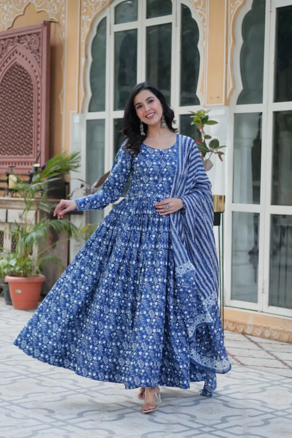 Printed Pure Cotton Salwar Suit Set