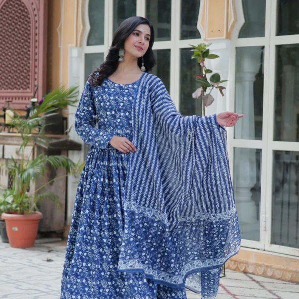 Printed Pure Cotton Salwar Suit Set