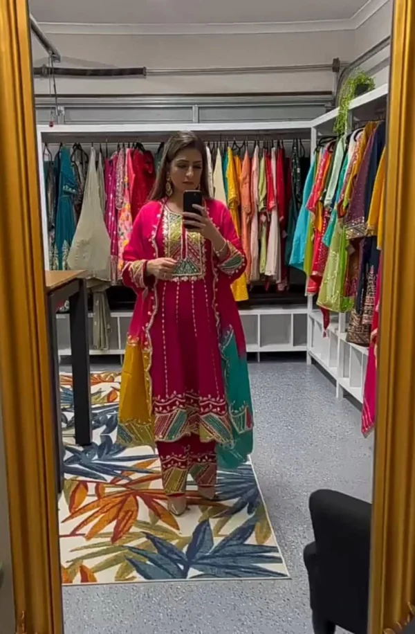 Heavy Party Wear Pink Suit Set