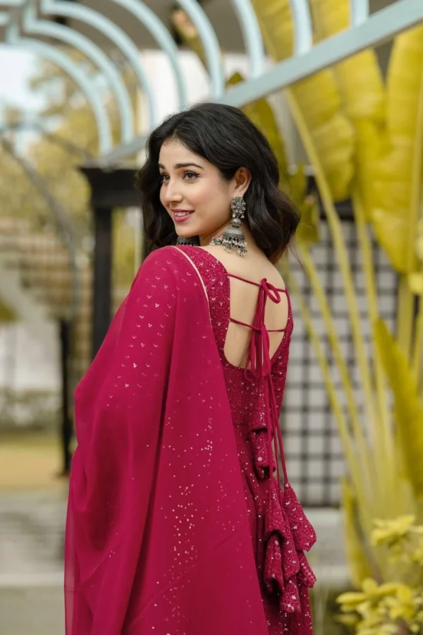 Red Party Wear Salwar Suit Set