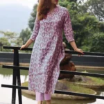 Onion Pink Colour Kurti & Pant