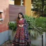 Cotton Anarkali Angrakha Style Suit Set​