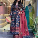 Floral Print Anarkali Suit Set
