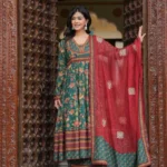 Cotton Women Flared Anarkali Suit Set