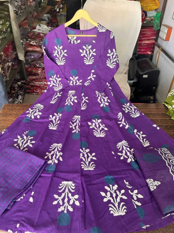 Cotton Full Flared Anarkali Suit Set​