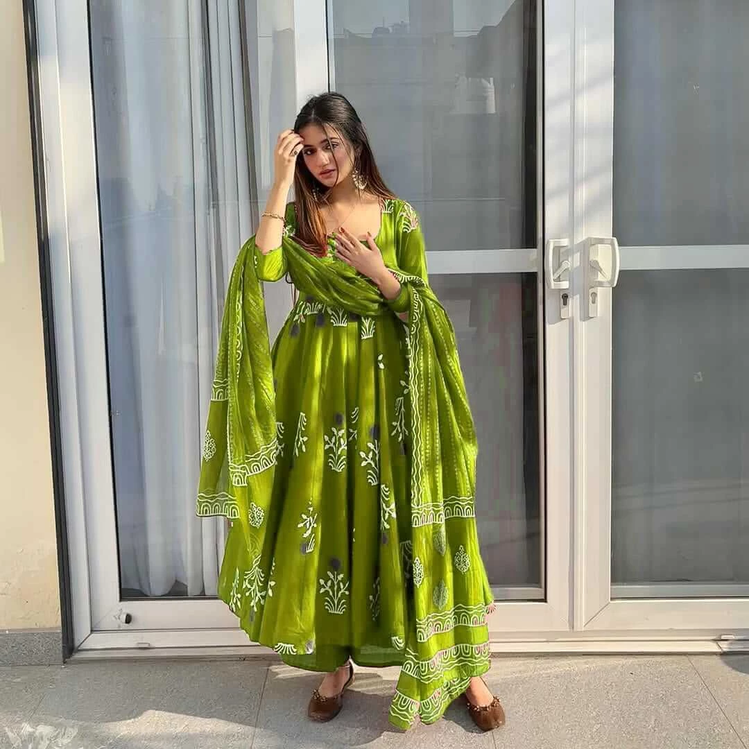 Green Colour Anarkali Suit​ Set