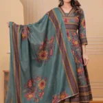Cotton Ajrakh Printed Anarkali Suit Set​