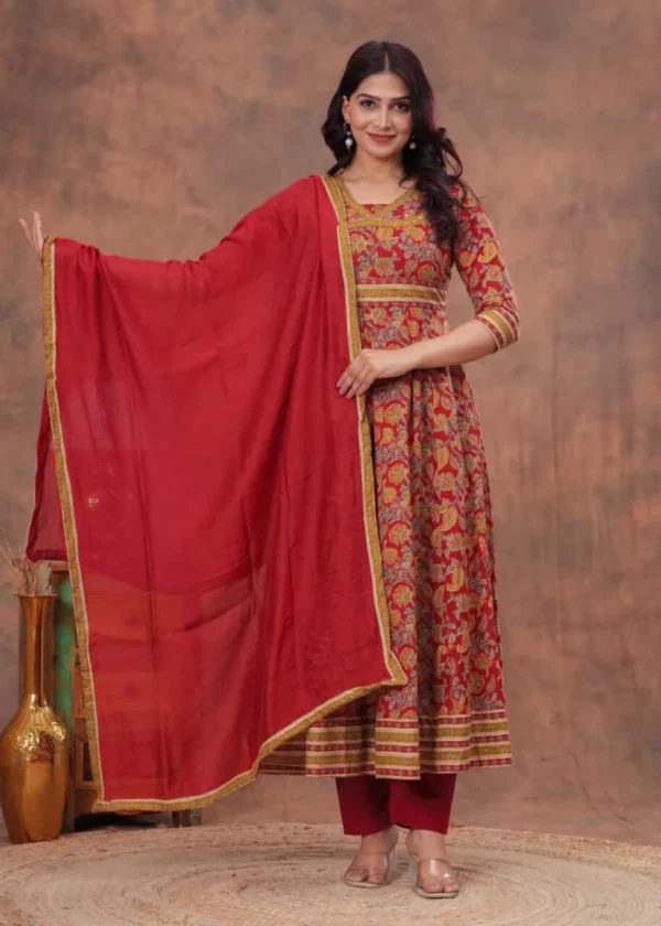 Anarkali Floral Print Salwar Suit Set