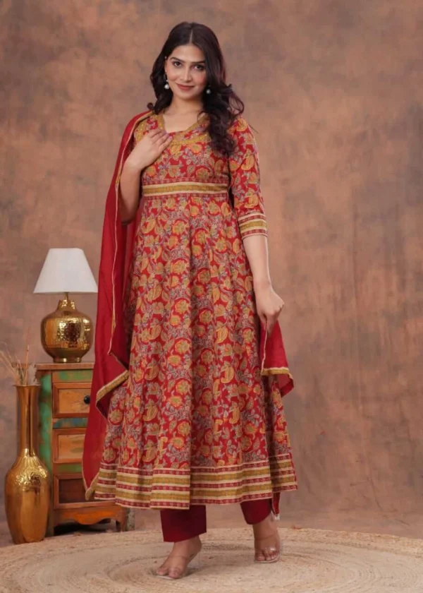 Anarkali Floral Print Salwar Suit Set