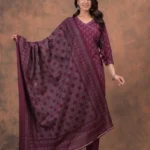 Printed Cotton Floral Kurti Pant Dupatta Set
